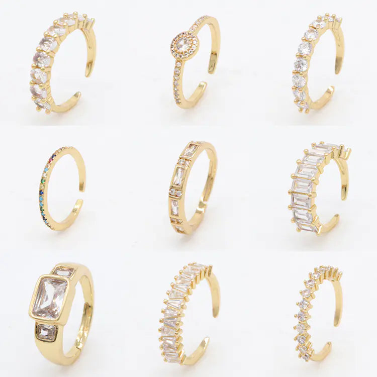 Korean Style Ins Zircon Adjustable Ring with Chic Design