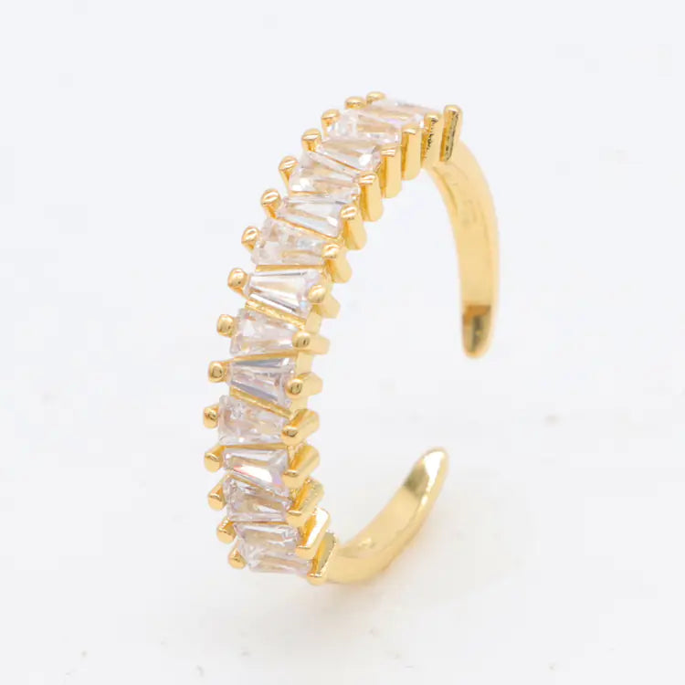 Korean Style Ins Zircon Adjustable Ring with Chic Design