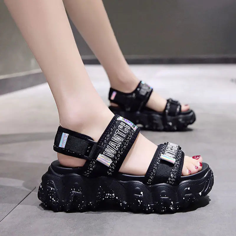 All-Match Velcro Platform Sports Daddy Sandals