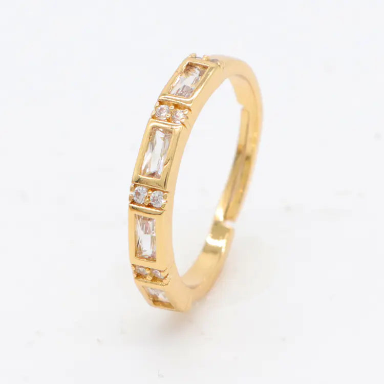 Korean Style Ins Zircon Adjustable Ring with Chic Design